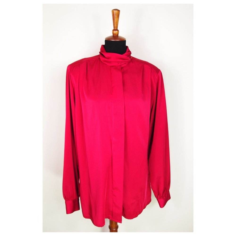 Vintage Pendleton Raspberry Turtle Neck Blouse Sz… - image 1